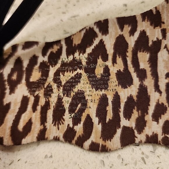 Victoria's Secret Bra 34C Black Animal Print Underwire Padded For Push Up - Picture 3 of 3